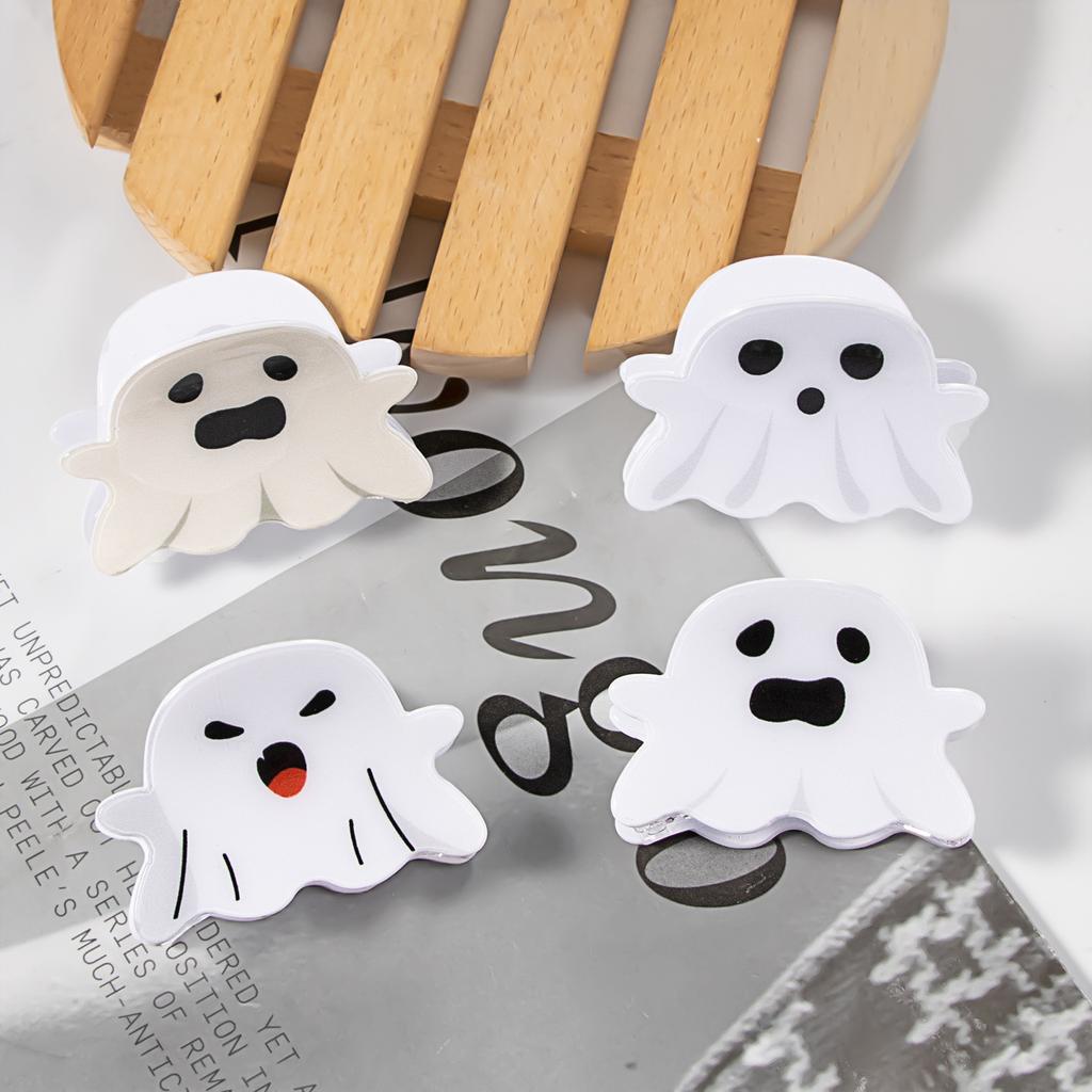 3PCs Halloween Ghost Hair Claws Acrylic Cartoon Hair Clips Crab For Women Girl Gift Hair Accessories Festival Headwear