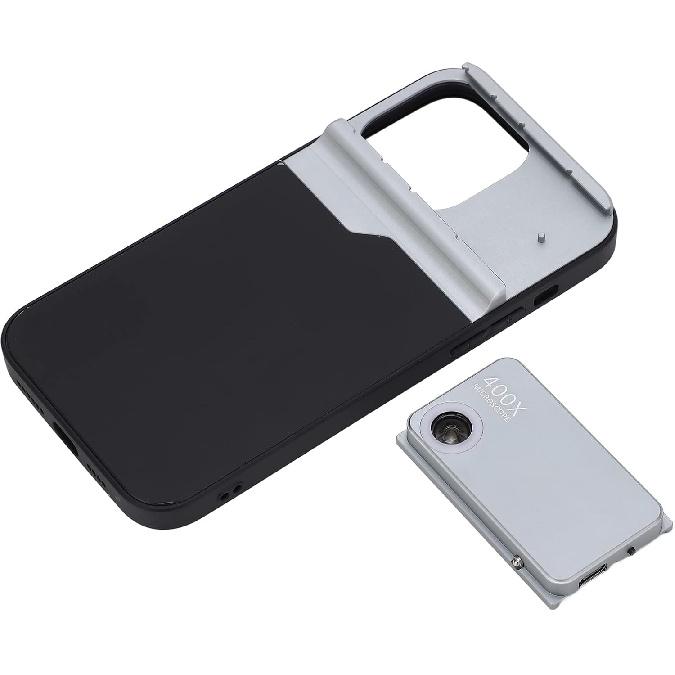 Phone Microscope Lens, HD 400x Zoom Phone Micro Lens Attachment, Adjustable All Inclusive Design Quick Focus with LED Light for 14 Pro