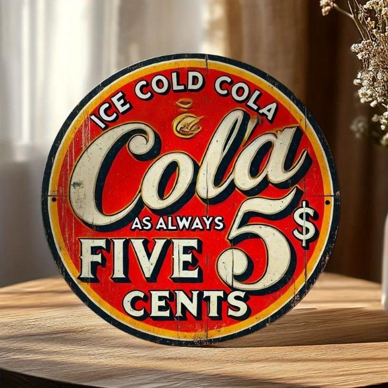 Witch Broom Halloween Sign, Round Aluminum Wall Plaque 20x20cm