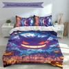 3pcs Custom Name Pokémon Gengar Bedding Set,Includes 1 Duvet Cover and 2 Pillowcases,All-season Bedroom Decor