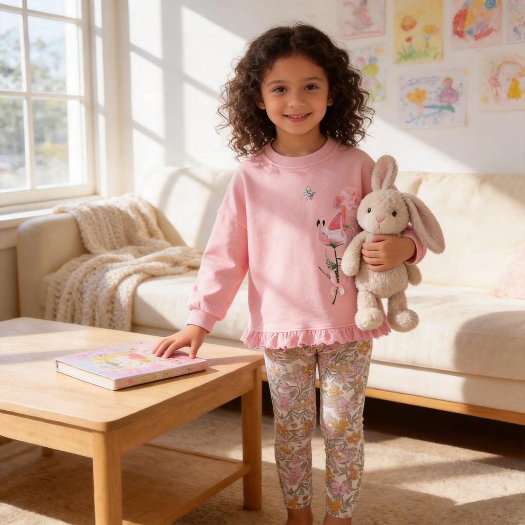 Зимний комплект свитеров для девочек из хлопковой ткани для детей среднего возраста