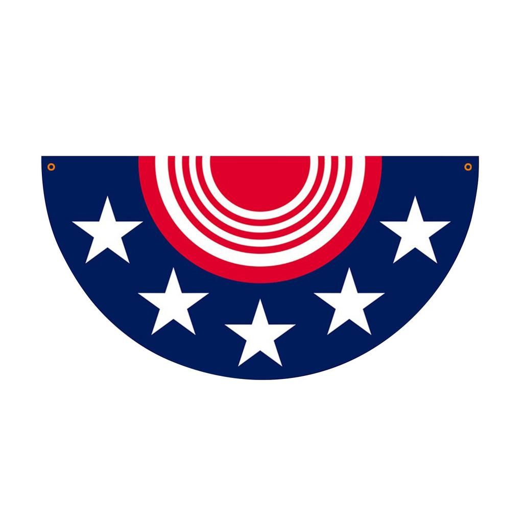 Полукруглый флаг ко Дню независимости США, веерообразный флаг ко Дню независимости США, звездно-полосатый флаг, двусторонняя печать, двусторонний флаг.
