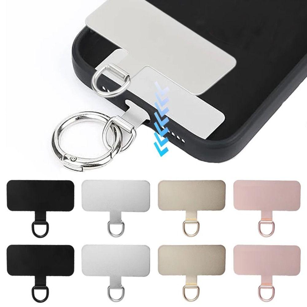 Universal Mobile Phone Sling Rope Card Clip Aluminum Alloy Phone Lanyard Gasket Patch