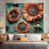 Living Room Background Cloth, Room Hanging Cloth, Sunflower Wall Cloth, Bedroom Tapestry, Bedside Background Cloth, Wall Cloth, Wall Blanket