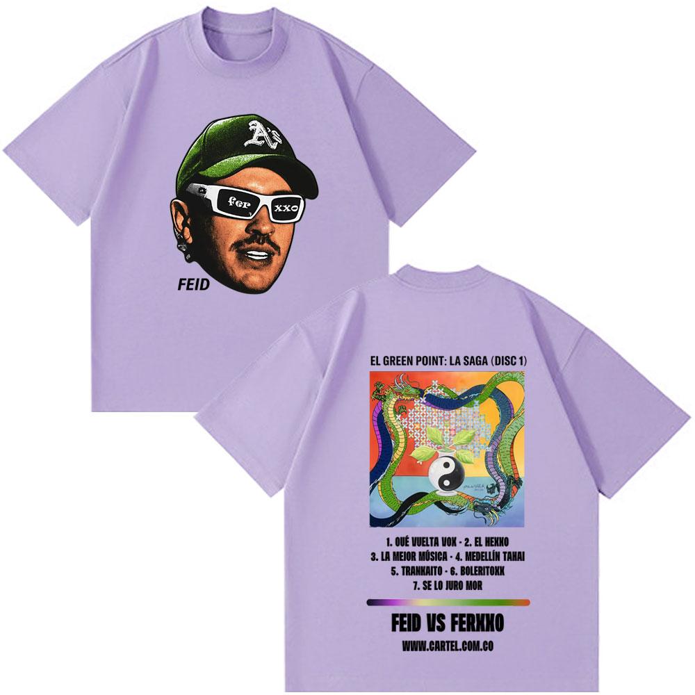 Rapper Feid Ferxxo Tour 2026 Print Tshirt Men Women Fashion Hiphop Tshirts Hortsleeved Cotton Casual Gothic Punk Tshirts