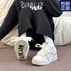 Original Niche Beige Printed Bread Shoes Women's Ins Versatile Student Sports and Leisure Board Shoes Spring New Models