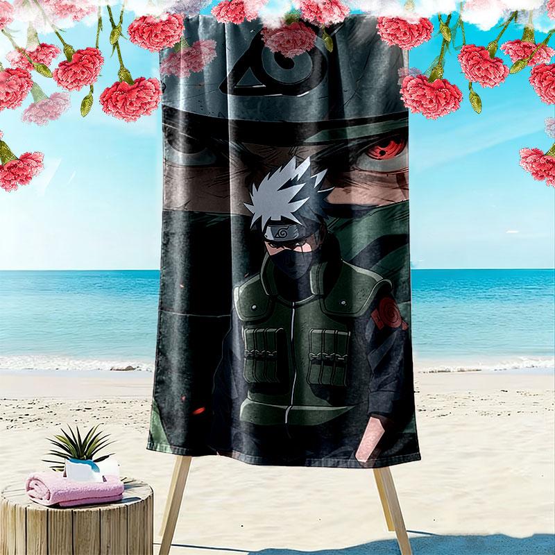 Naruto Kakashi Anime Print Beach Towel, Large Soft Quick Dry Towel for Beach Camping Swimming