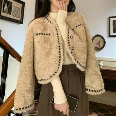 Куртка Xiaoxiangfeng, женская зимняя, новая, из искусственной овечьей шерсти, свободная, короткая, стильная, уличная, с длинными рукавами