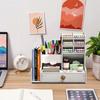 Desk Organizer With A Compartment For Books And Crayons
