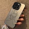 Warm Family Holding Hands Couple Electroplate Silver IMD Case For iPhone 16 11 12 13 14 15 Pro Max 7 8 Plus 16E X XS Back Cover