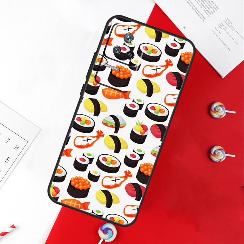 Суши Роллы Рис Кухня Еда Милый Чехол Для Xiaomi 11T 12T 13T 14T Pro 13 14 15 Ultra POCO X7 Pro X3 X5 X6 F5 F6 M6 Pro Чехол