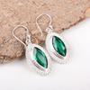 Green Emerald Gemstone Earrings Jewelry, Handmade Gorgeous Silver Earrings, 925 Sterling Silver Jewelry For Wedding Gift