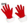 1 Pair Winter Christmas Gloves Thick Plush Trim Anti-slip Elastic Keep Warm Windproof Santa Claus Cosplay Performance Prop