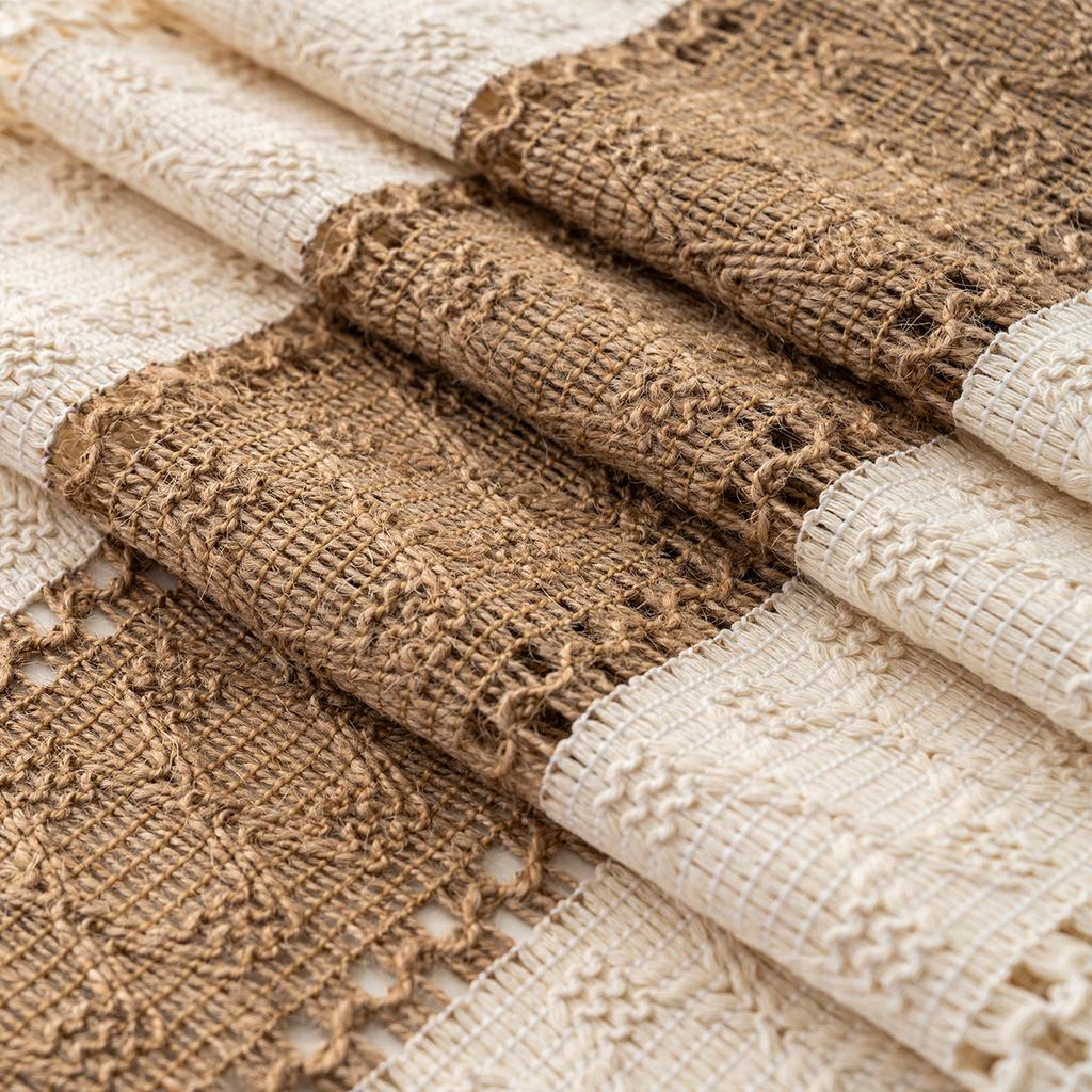 Богемный Рустикальный Свадебный Декор Скатерть из Хлопка и Льна для Свадебного Ужина или Девичника