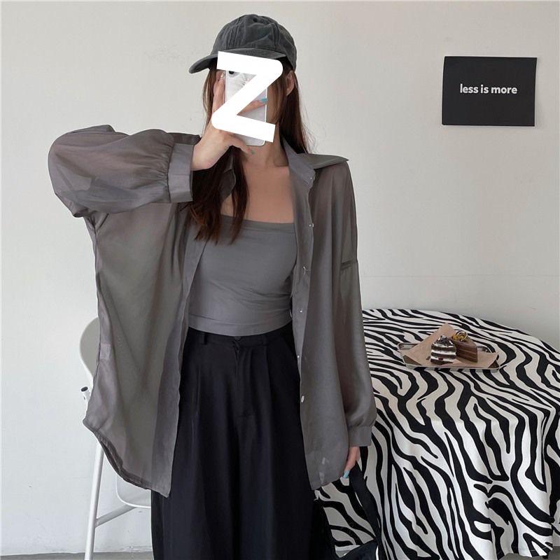 Кардиган женский шифоновый с длинным рукавом в корейском стиле, солнцезащитный