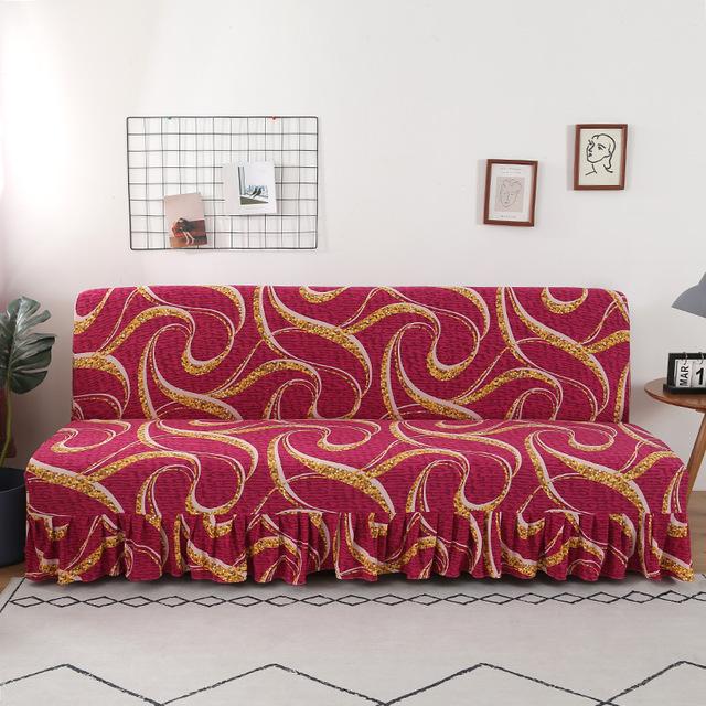 Чехол для дивана Modern Floral Series с юбкой по краю для складного дивана без подлокотника, всеобъемлющий эластичный защитный чехол