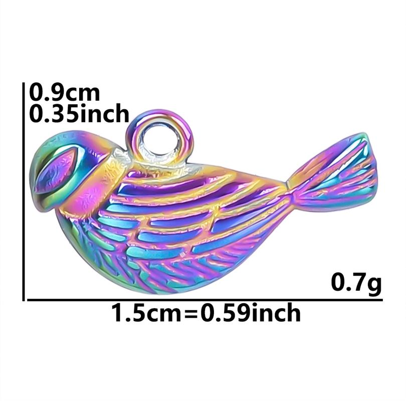 6pcs/Lot Animal Pendant Hummingbird Charms For Jewelry Making Earrings Necklace Stainless Steel Charm Cute Accessories Materials