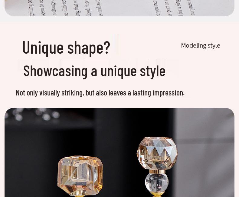 Champagne Modern Crystal Candlestick: Elegant Metal Candle Holder & Decorative Home Ornament