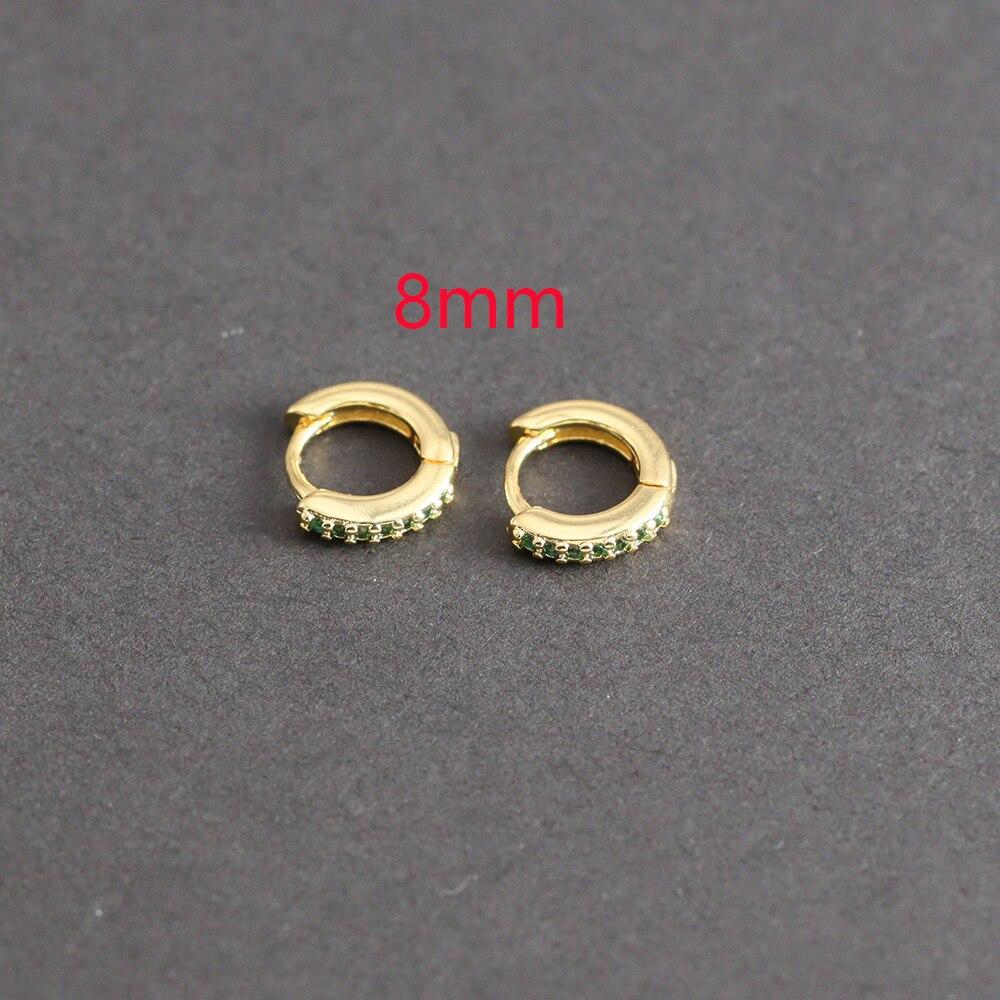 1 Pair Green Little Huggies Stainless Steel Hoop Earrings Girl Tiny Rings Cartilage Small Helix Piercing Tragus Circle Hoops