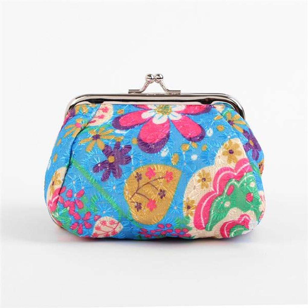 Floral Pattern Snap Coin Purse/Small Wallet Cosmetic Mini Pouch