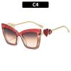 New European and American fashion cat eye high-end sunglasses street shooting versatile plain face personalized sunglasses trendy brand glasses