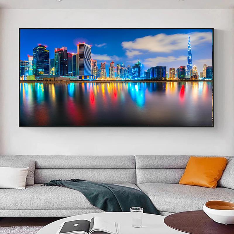 Cityscape Dubai Dutch Seacoast Neuschwanstein Canvas Painting Sveti Stefan Sunset Posters and Print Wall Art Home Decor No Frame