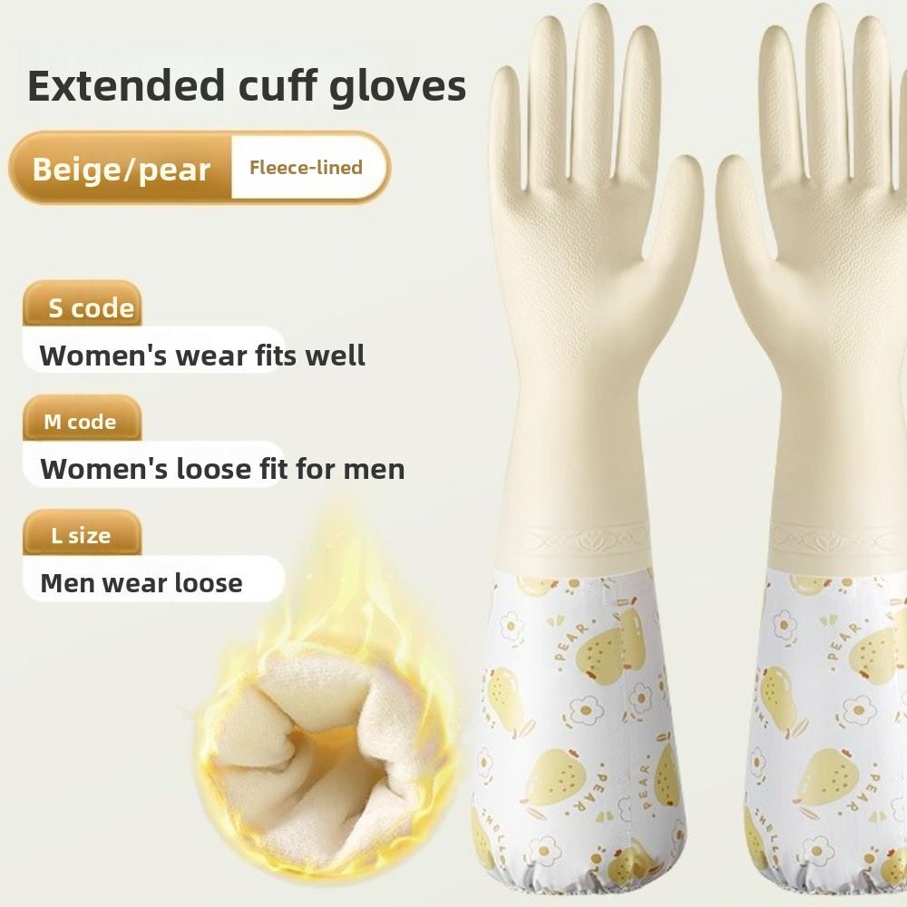 Waterproof Dishwashing Gloves Fleece Lined Scrubbing Gloves Winter Gloves Outdoor Cleaning