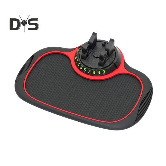 Автомобильный противоскользящий коврик для хранения, держатель для телефона, органайзер для приборной панели, моющийся, термостойкий, со свободным вращением, автомобильный держатель для телефона с парковочным номером