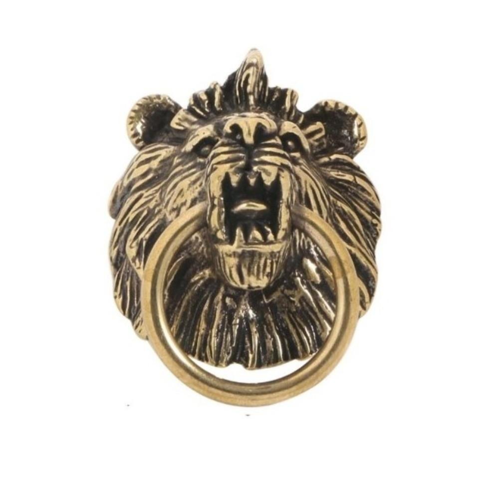 Retro Cabinet Door Knobs Vintage Wardrobe Drawer Pulls Lion Head Knob Brass Handle Furniture
