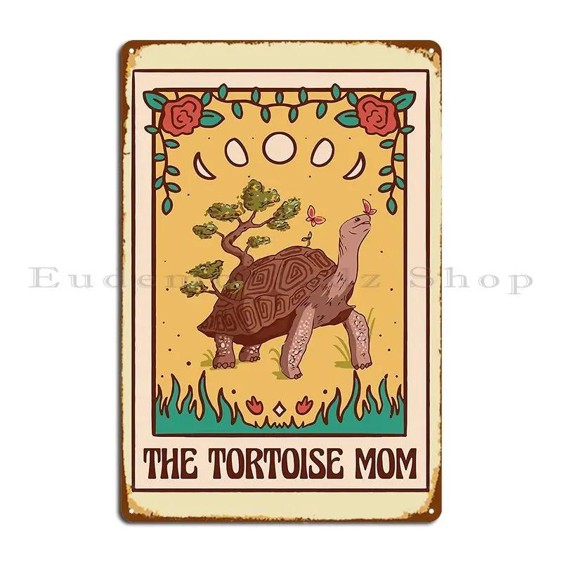 Cottagecore African Spurred Sulcata Tortoise Mom Pet Tarot Metal Plaque Poster Club Bar Cave Designing Cave Tin Sign Poster