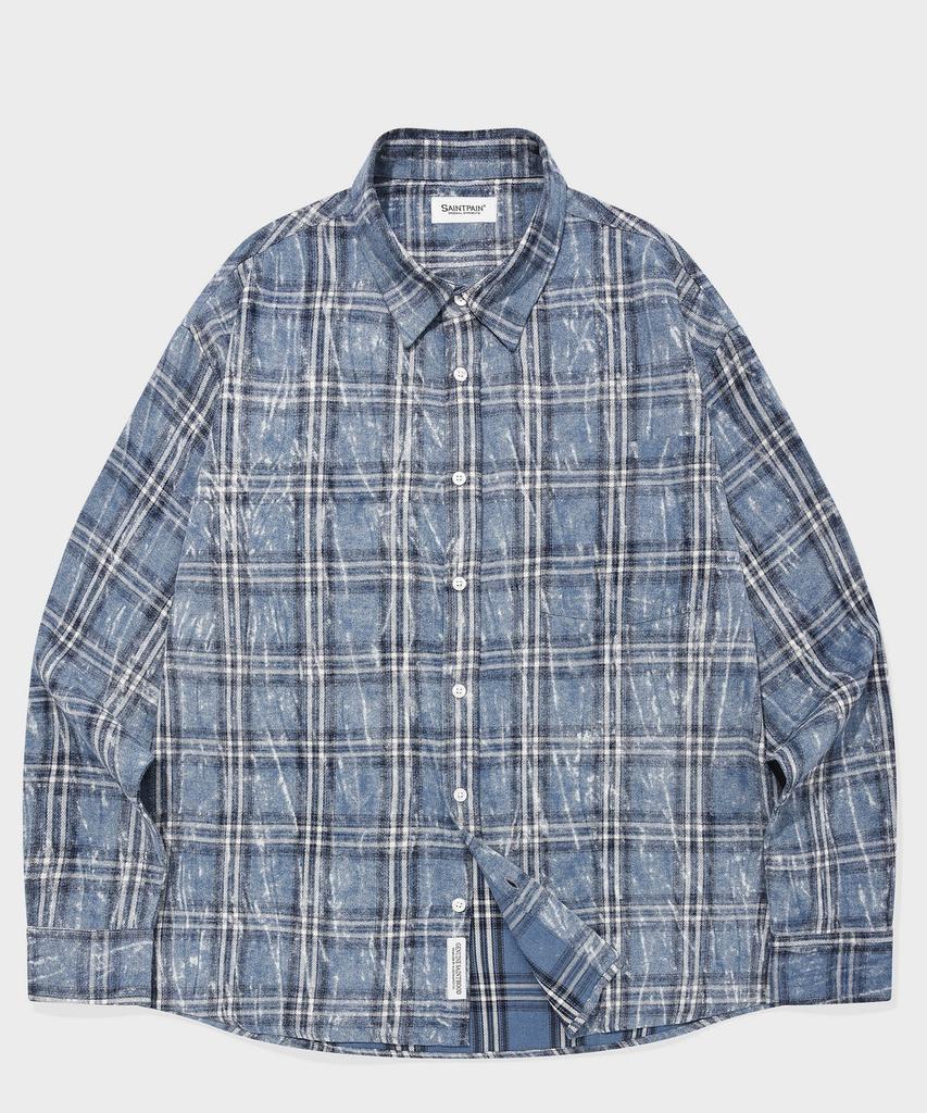 SAINTPAIN Sp Overdid Check Oversized Shirt Blue
