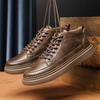 Повседневная обувь мужская на шнуровке модные удобные мягкие кожаные кроссовки средней высоты роскошные мужские ботинки деловая обувь для работы на открытом воздухе