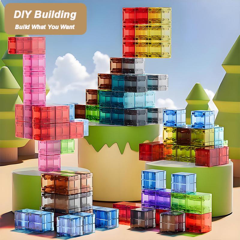 Красочный Магнитный Конструктор с Машинками DIY Кубики Игра-Битва Детский Рождественский Подарок на День Рождения Интерактивные Игрушки для Детей