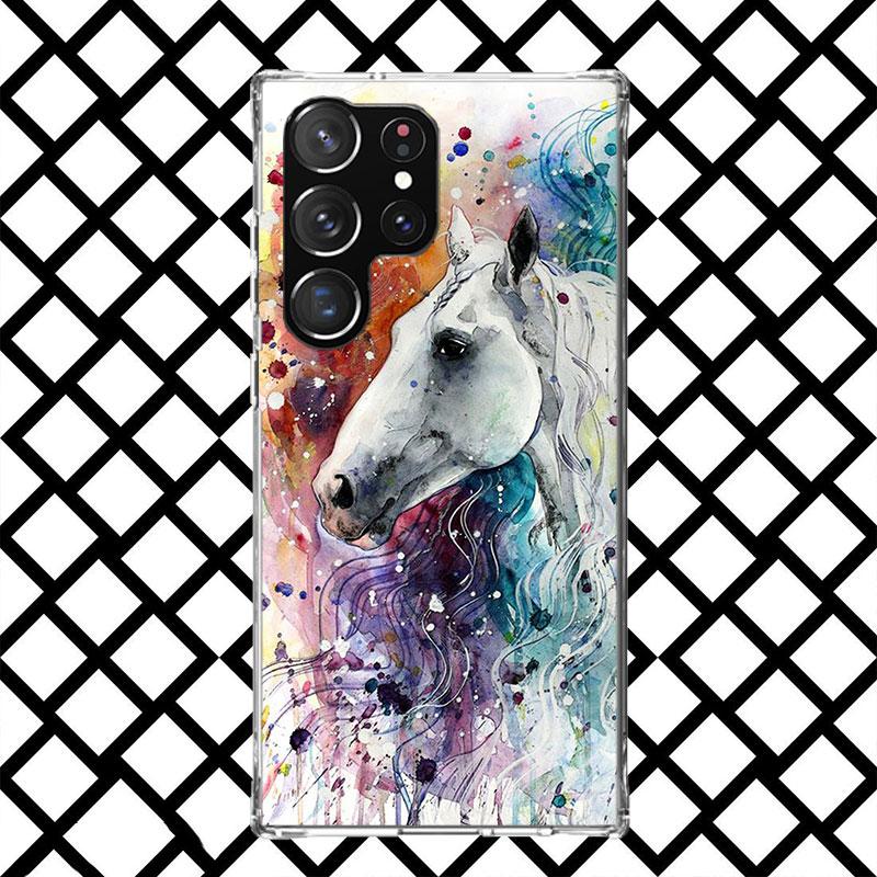 Масляная живопись Животное Лошадь Чехол для телефона для Samsung Galaxy S26 S25 Edge S24 S23 Ultra S22 Plus S21 FE S20 + Мягкий чехол Печать Fundas