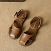 Fairy Style Retro Buckle Bag Head Hollow Sandals Female Summer 2025 New Flat-soled Soft-soled Comfortable Shoes