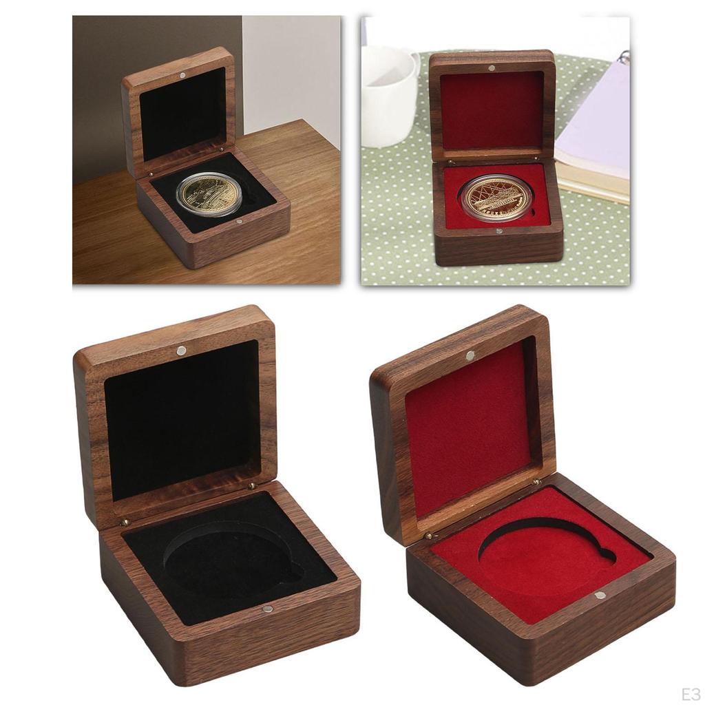 Classic, Portable, Dustproof Display Case Made of Black Walnut Wood for Storing Medals Honor And