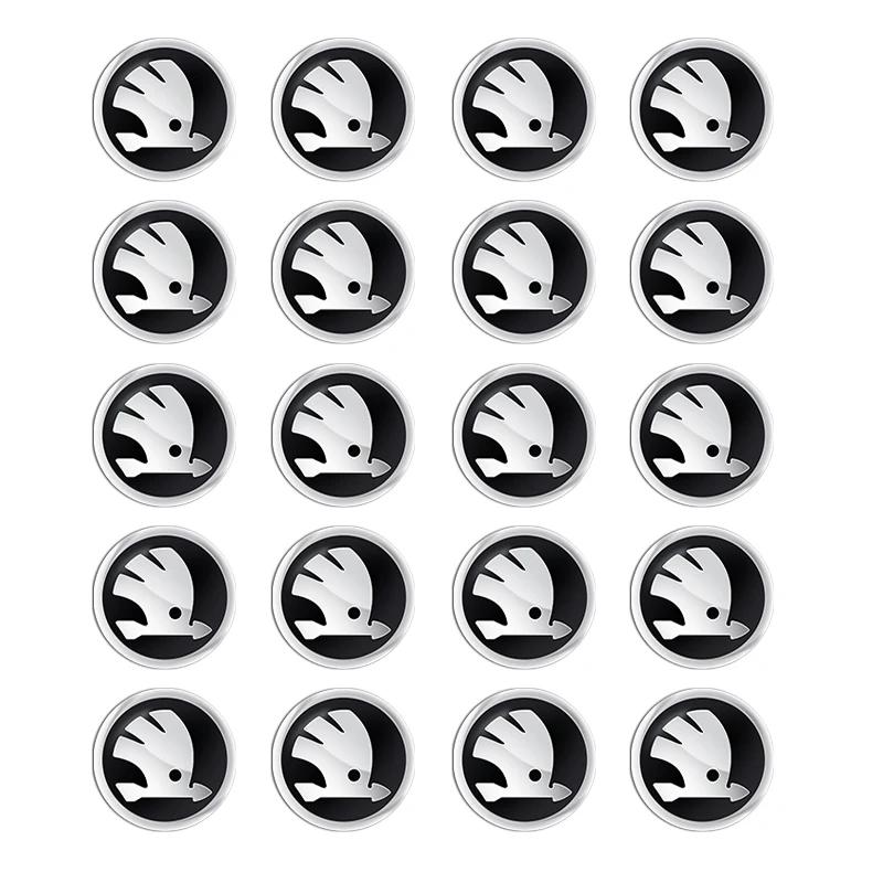 FMO3 11mm/14mm Aluminum Car Key Shell Sticker Badge Decals For Skoda Octavia Superb Febia Roomster Rapid Roomster Kodiaq Accessories