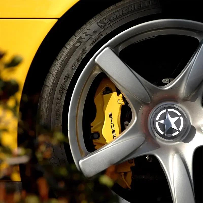 4PCS Five-pointed Star Emblem Car Wheel Center Hub Caps Decor Stickers for Jeep Ranegade Wrangler Patriot Grand Cherokee Compass fr1