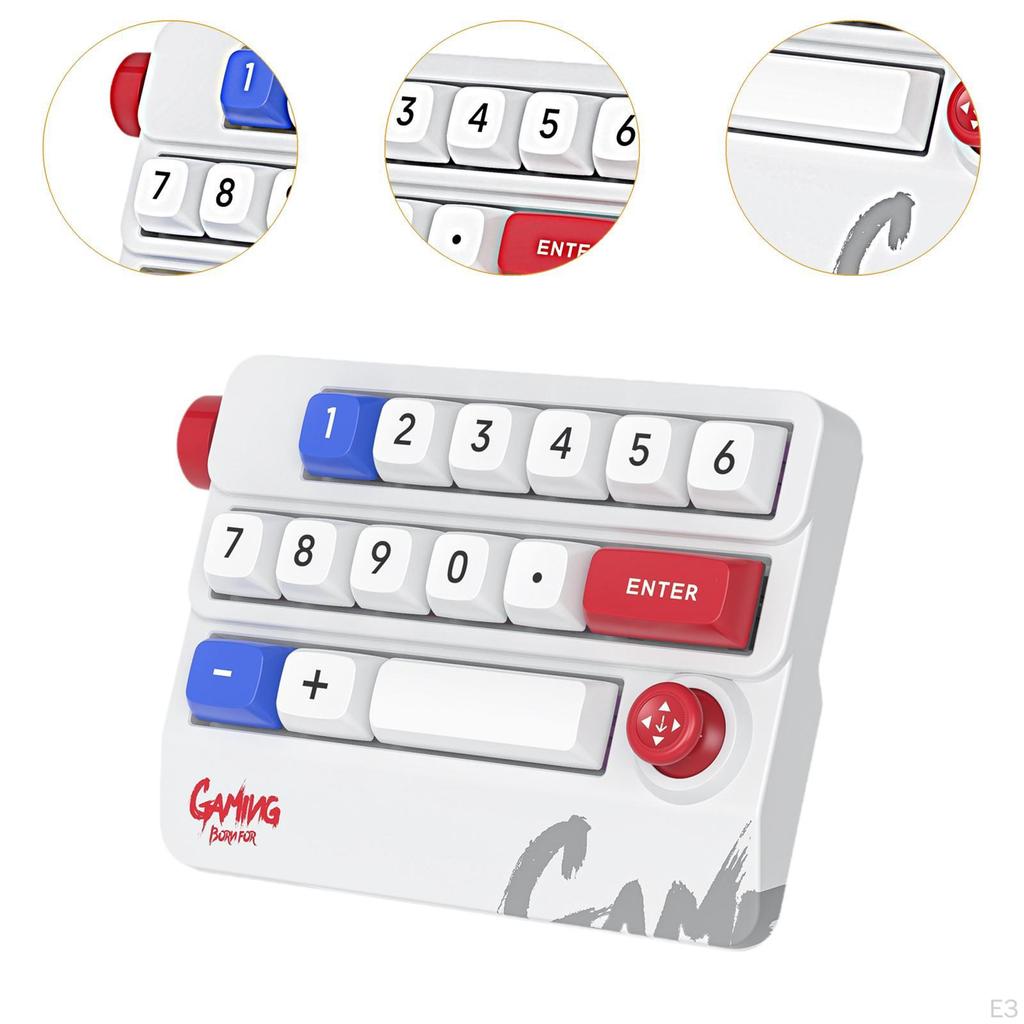Цифровая игровая клавиатура Механическая клавиатура Цветная подсветка 19 клавиш Сменные Легкий для