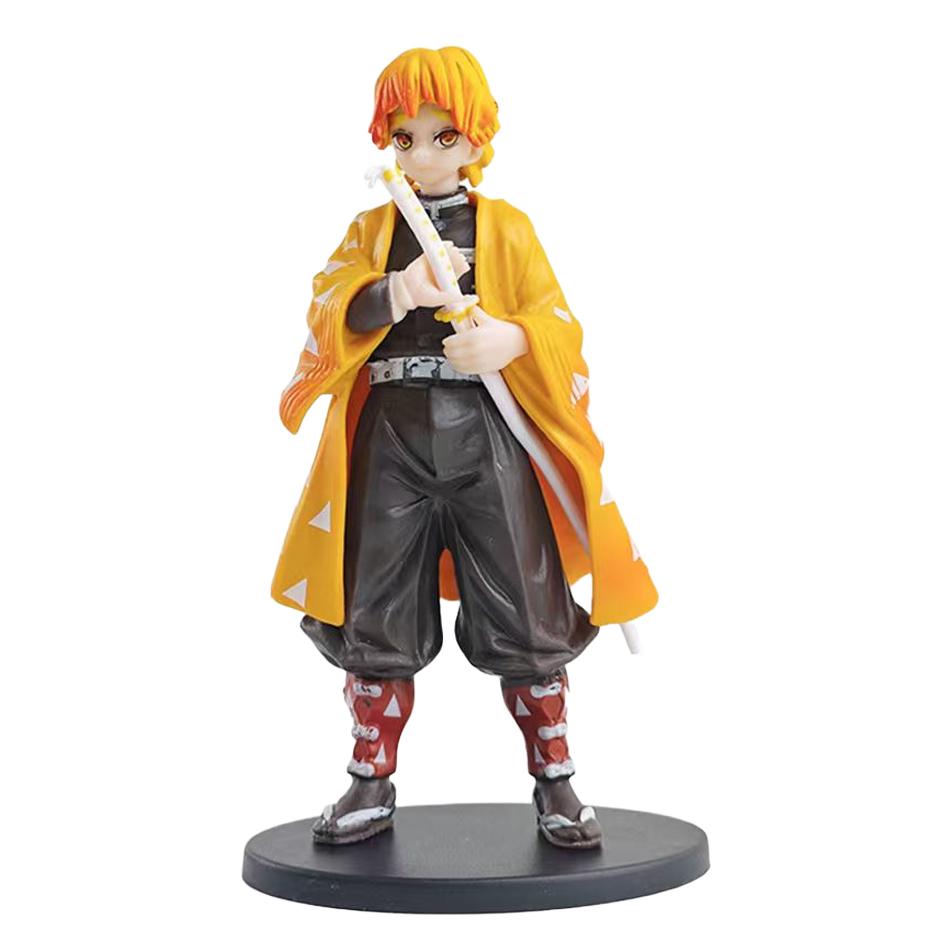Аниме Фигурка Истребитель Демонов - Камадо Тандзиро с Агацума Дзэницу и Нэдзуко ПВХ Модель Игрушки Kimetsu No Yaiba Воины