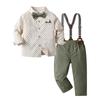 Spring Autumn Children's Boys' Long Sleeved Shirt Long Pants Gentlemen's Performance
