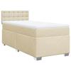Cadre de lit avec matelas - Maison Exclusive - 90 x 200 cm - Tissu crème - Ressorts ensachés