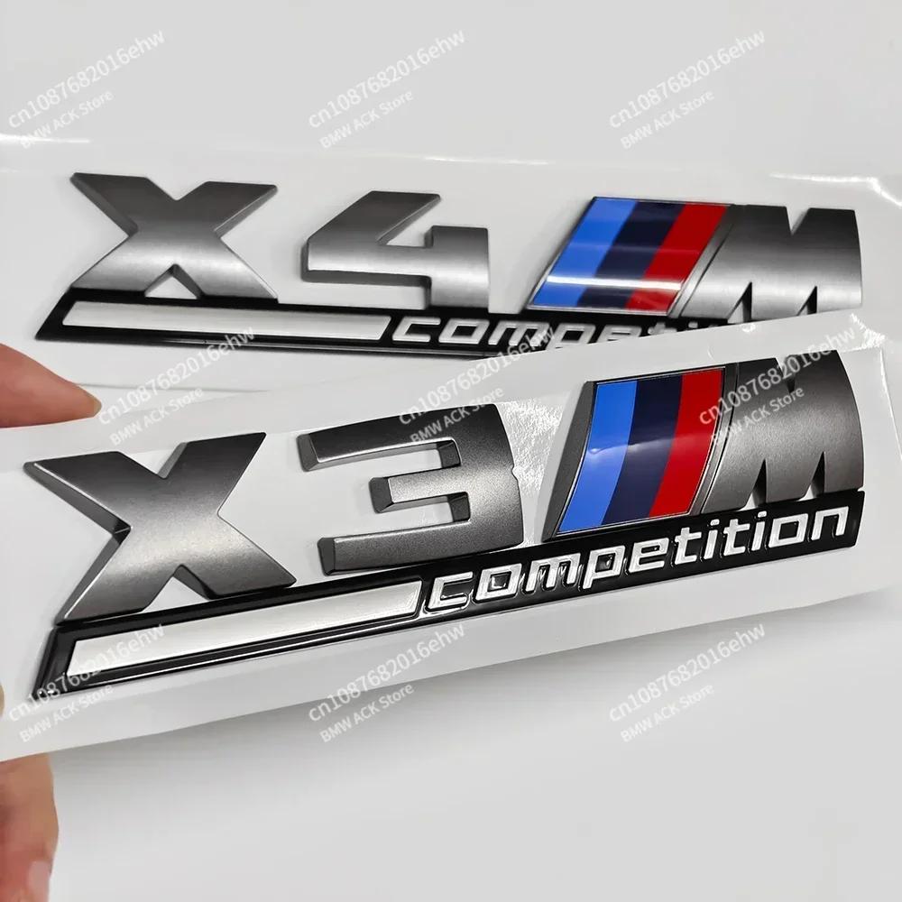 QAED6 Silver Grey Black X1M X2M X3M X4M X5M X6M X7M X8M COMPETITION Emblems for BMW F97 F98 E70 F85 F95 E71 F86 F94 Car badge Trunk