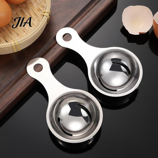 Durable Stainless Steel Filter Egg White Yolk Separator, Effortless Separation Professional Baking Tools Divider, Curved Groove Sieve for Family