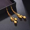 Japanese and Korean Women's Sand Bead Temperament Fringed Long Ear Hook Earrings Jewelry