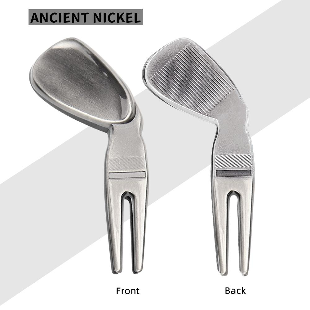 Golf Divot Tool Outdoor Golf Sports Supplies Turf Repair Tools Position Marker Metal Wear-resistant Greens Fork Golf Accessories
