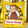 1pc Curious George3 Theme Blanket - Digital Print, Polyester, Cozy for All Seasons, Perfect for Outdoor, and Travel