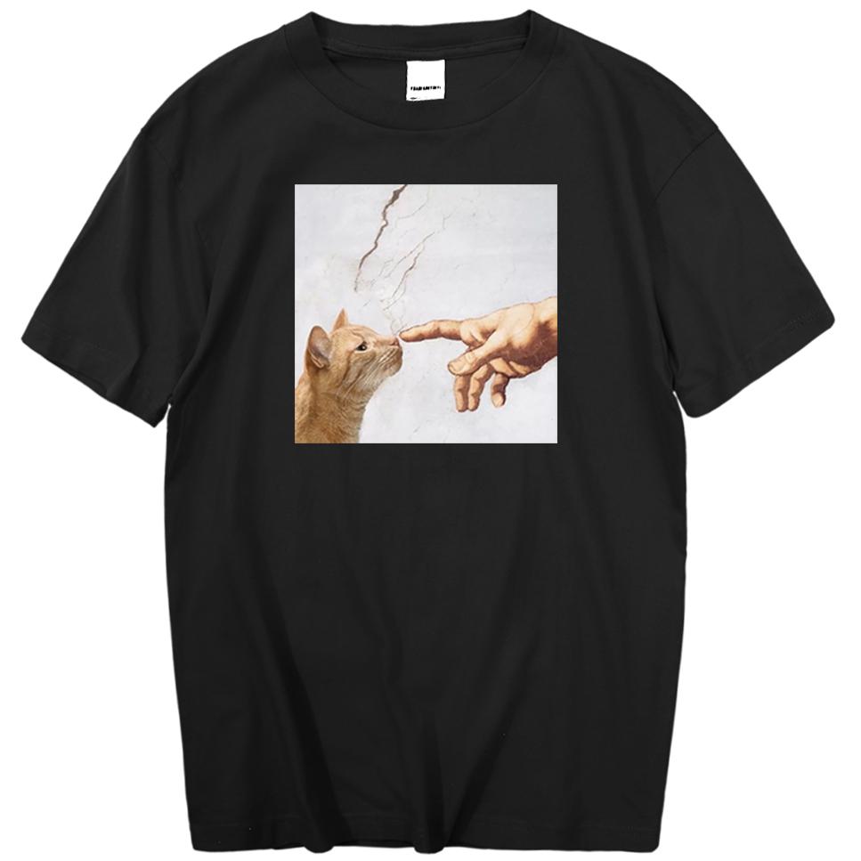 Kawaii Cute Lovely Cats TShirt Unisex Pattern Short Sleeve Unisexs Clothing Street Summer Tee Shirt Hip Hop Funny T Shirts Streetwear