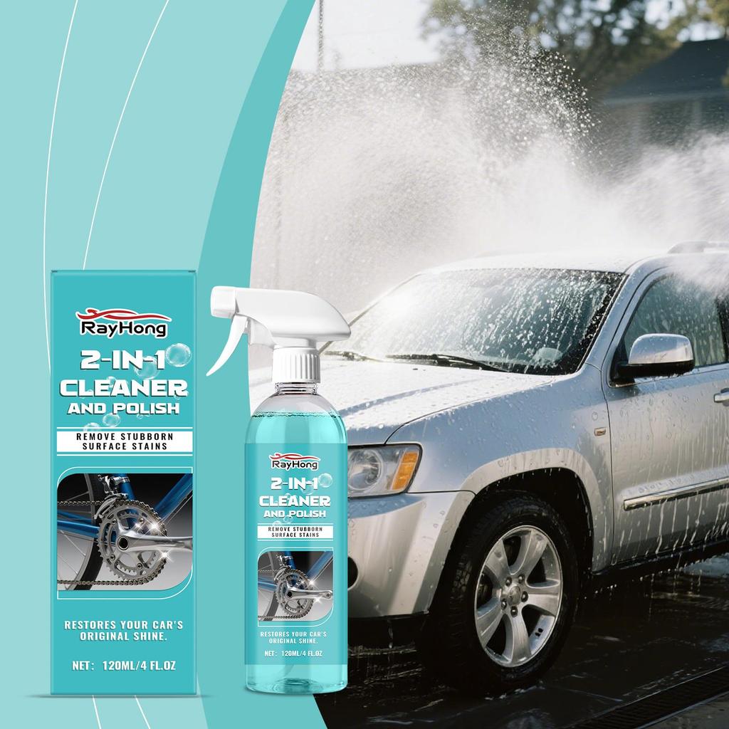 RAYHONG Car Cleaning & Care Spray Washes Away Dirt Without Leaving Streaks Universal Care for Paintwork and Wheels 120ml