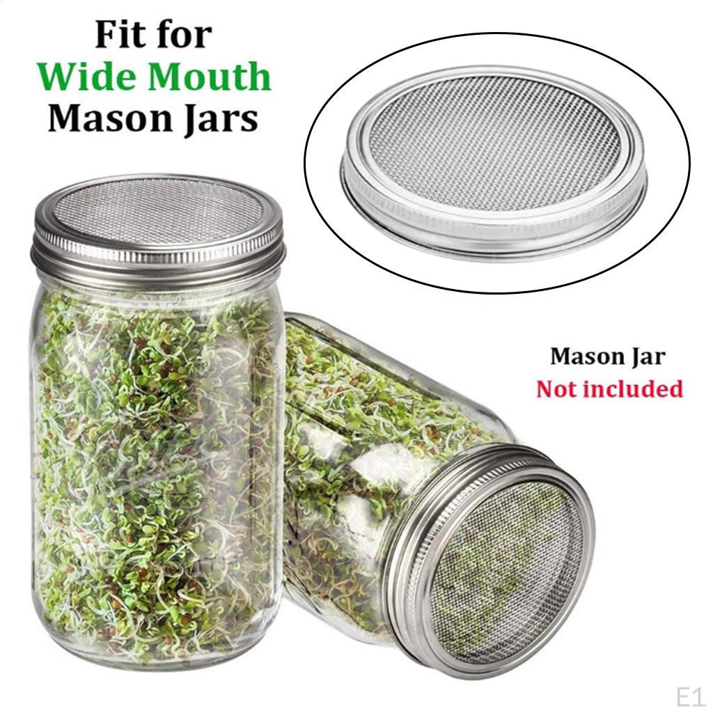 Stainless Steel Jar Mesh Screen Sprouting Lid Cover for Growing Broccoli